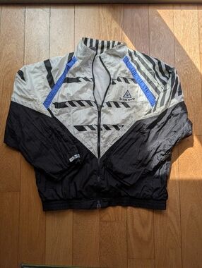 Le Coq Sportif Black & White Striped Lined Jacket Interior